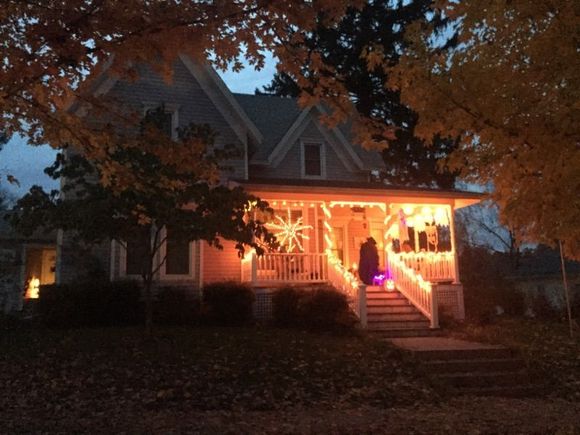 Our house in Michigan.  Lots of trick or treaters tonight.
