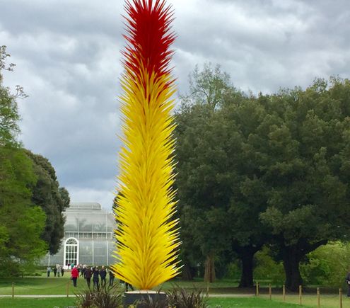 Chiculy’s glass sculptures in Kew Gardens near the Palm House