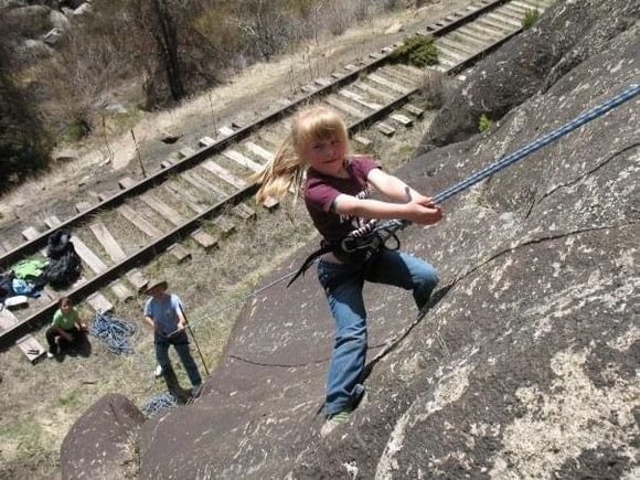 Baby Kate repelling .  I think she was four or five.  And this evening I know she’s flouting social distancing with her boyfriend. It feels unfair to be 16.