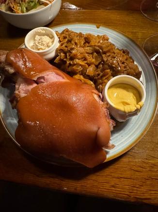 Ed's pigs knuckle with cabbage. He ordered this dish quite a lot. 