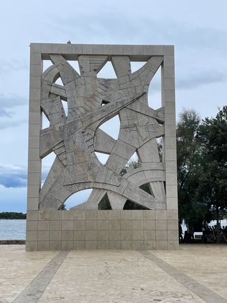 This may be one of the first things you see as you enter the town from the parking lot. It is the Yugoslav - Era Monument. This is Tito era. There seems to be mixed reviews about Tito in this area, some people think it was better in the old days. Just like your stoner friends who say, Vinyl was better, man