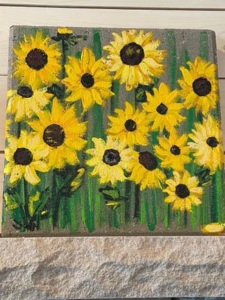 Here’s my new garden stone that I can’t put outside right now.  It’s on my mantle. It may stay there. 