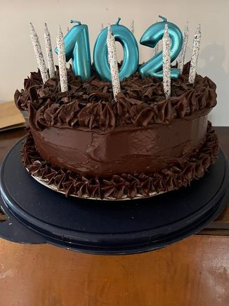 White cake with chocolate frosting as requested.