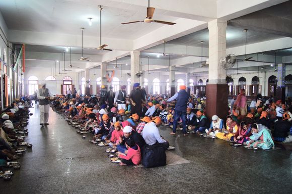 With loads of people eating.