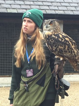 Ashford Castle, Cong, Ireland. She was an instructor at The School of Falconry. 