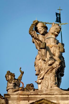 St James, atop the building in the last pic, doing his thing.