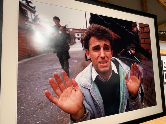 This photo hit me hard at the War Photo Museum in Dubrovnik.  It shows a Bosniak man pleading for his life while being held at gunpoint by Serbian paramilitary during the civil war in Bosnia & Hezegovina.  I asked the museum curator is he knew what happened to the man.  The curator knew the photographer as it turned out.  The Bosniak man was subsequently taken to the police station where he was thrown out the second floor window.