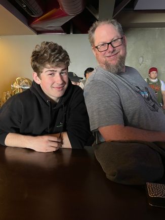 Harry and his Dad Aaron (our son).