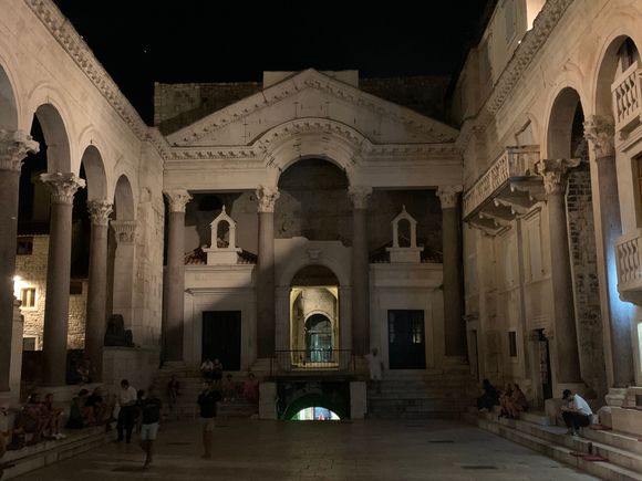 The Peristyle (main courtyard) of Diocletian's Palace.   Split
