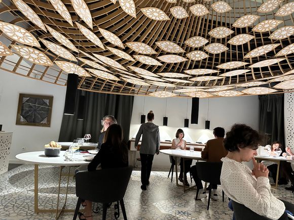 I think I counted eight tables in the soaring dining room; most diners were speaking Spanish but waiters all spoke at least some English and some were fluent....this was the view from my table.  The restaurant has an open kitchen, not shown here.