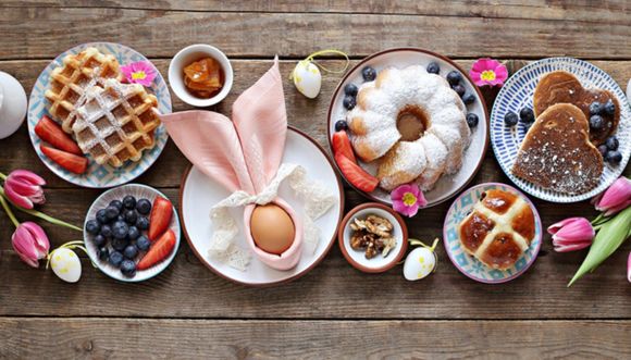 This is an advertising image of Easter Brunch at the Gardens. It better look like this in real life!! Expectations are real!! 