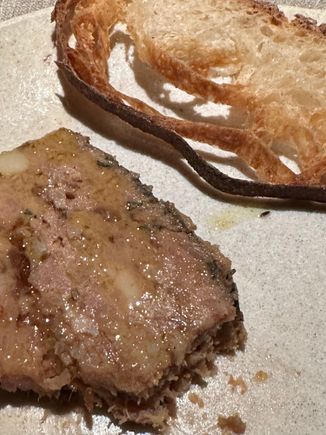 Rustic Guinea hen pate with toast....superb dish