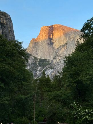 Half Dome at sunset as seen from the Ahwahnee 