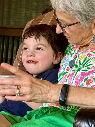 Time for dessert! Actually, he wouldn’t eat the ice cream at the restaurant, so I took one for the team! What a guy!