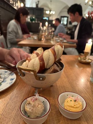 Bread with two spreads