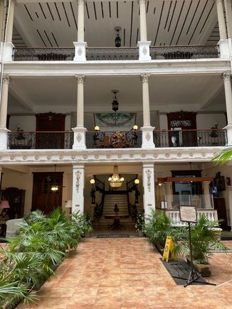 Entry to the Gran Hotel, built in 1901.  Has a really cool lobby with a lot of the original furniture.