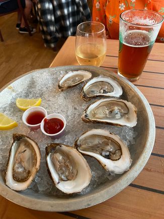 Raw oysters at the Sou'West Bar and Grill