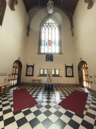 Inside the historic building 