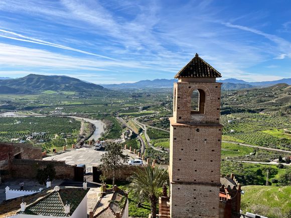 View of Guadalhorce river valley from Álora Arab Castle