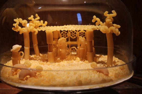 Nativity scene made of pasta. We were in Verona right before Christmas one year and one of the churches had a number of nativity scenes displayed. My favorite was this one of pasta. I’d kind of like to re-create it for myself!