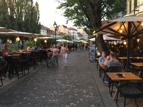 Ljubljana along the riverfront