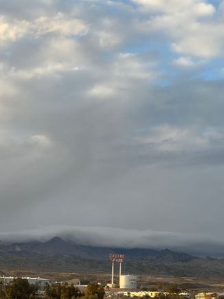 A storm coming over the mountains. God continuing to laugh at my plans of finding warm weather.
