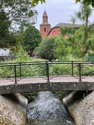 In town getting ready to hit the walkway