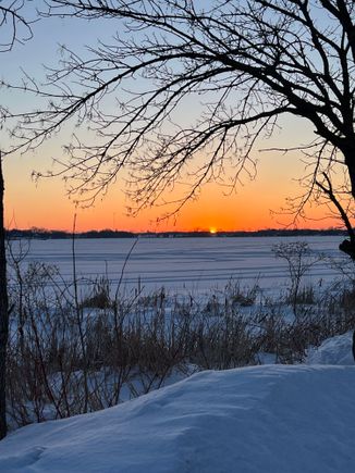 Sundown over Lake Ripley. Named for Dr Ripley, the areas first doctor who froze to death after getting caught in a blizzard on his way back to town in the 1880's.