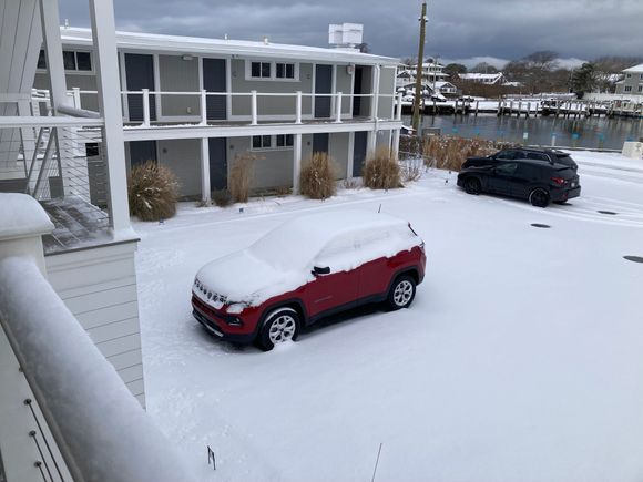 Our rental car this morning! It was kind of fun brushing it all off. Fortunately no ice - I’ve scraped ice off before and that’s not fun!