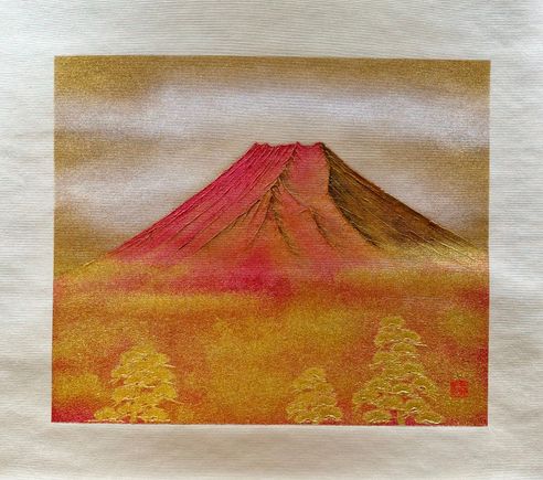 You have no idea how much I wanted to buy this Mr Fuji gold leaf. But shipping it and finding a place for the scroll dissuaded me.