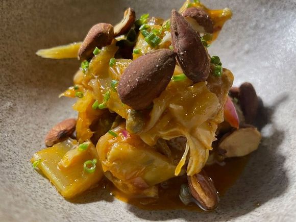 Yet another take on caponata--this with artichoke, Maison Bocum