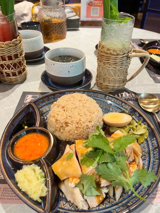Disappointing hainanese chicken rice-  doesn't taste anything like the standard hainan chicken as this came with a sauce on the chicken. 