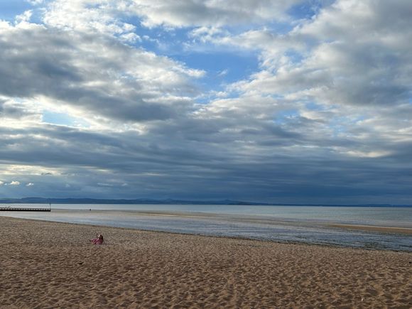 Evening on the beach at the boardwalk