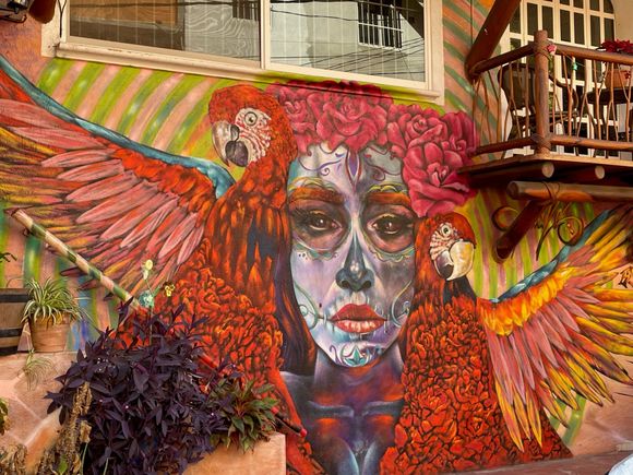 A beautiful mural underneath La Gula restaurant.  A very popular restaurant here.