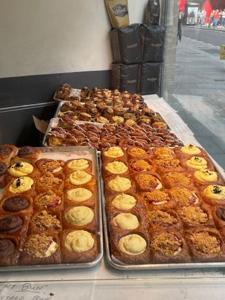 Buns!!! I bought 2 of them, cardamon. This place was Buns From Home. It was started during the pandemic, hence the name, but is now a franchise with several storefronts. So good!! 