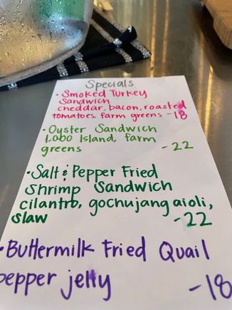 Specials at Gravy