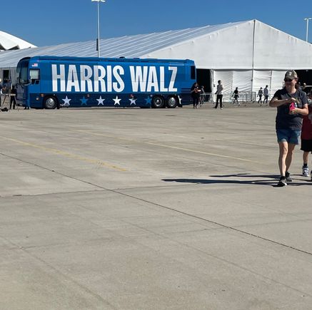 This bus was in the parking lot. 