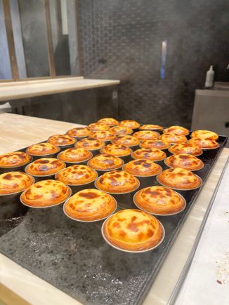 Fresh out of the oven and still puffed up and steaming 