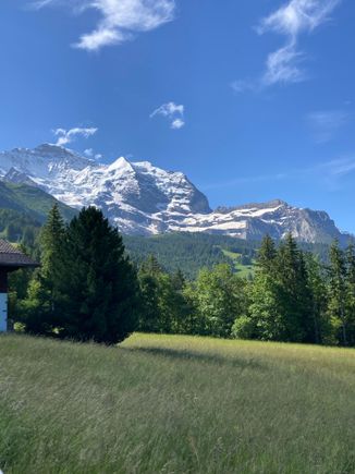 View at the start of the hike from Wengen to Kleine Scheidegg 