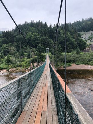 Suspension footbridge over the Big Salmon River