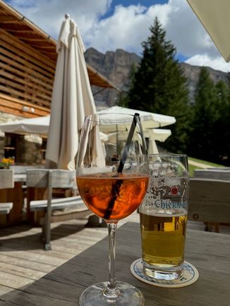 Many of the mountain huts have very good food. Utia Le, whose kitchen specializes in traditional Ladin cuisine, is no exception.