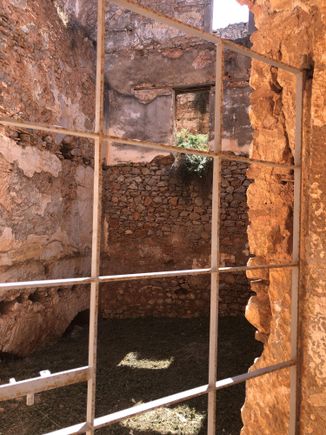 Close-up view of prison cell