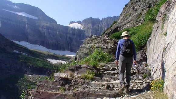 Grinnell glacier at the far end