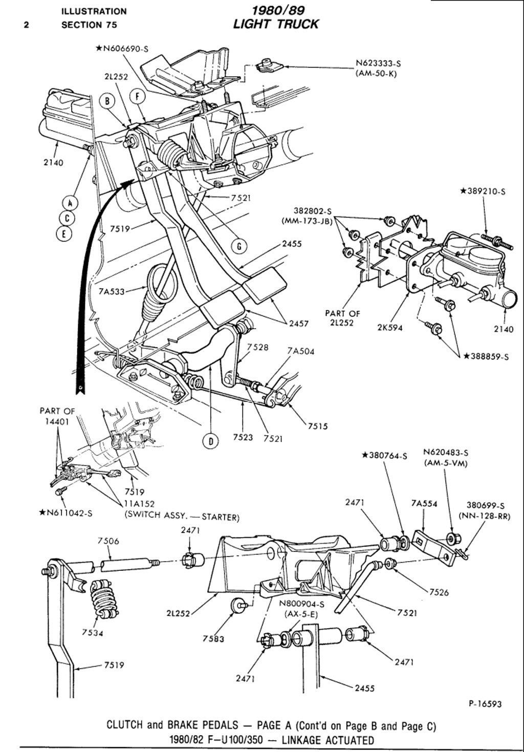 1995 Ford F150 Clutch Pedal Assembly Diagram