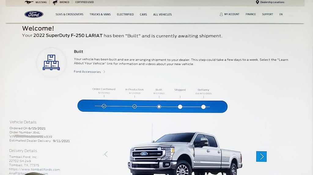 2022 Ford Super Duty Order Tracking Thread. Please No Off Topic - Page