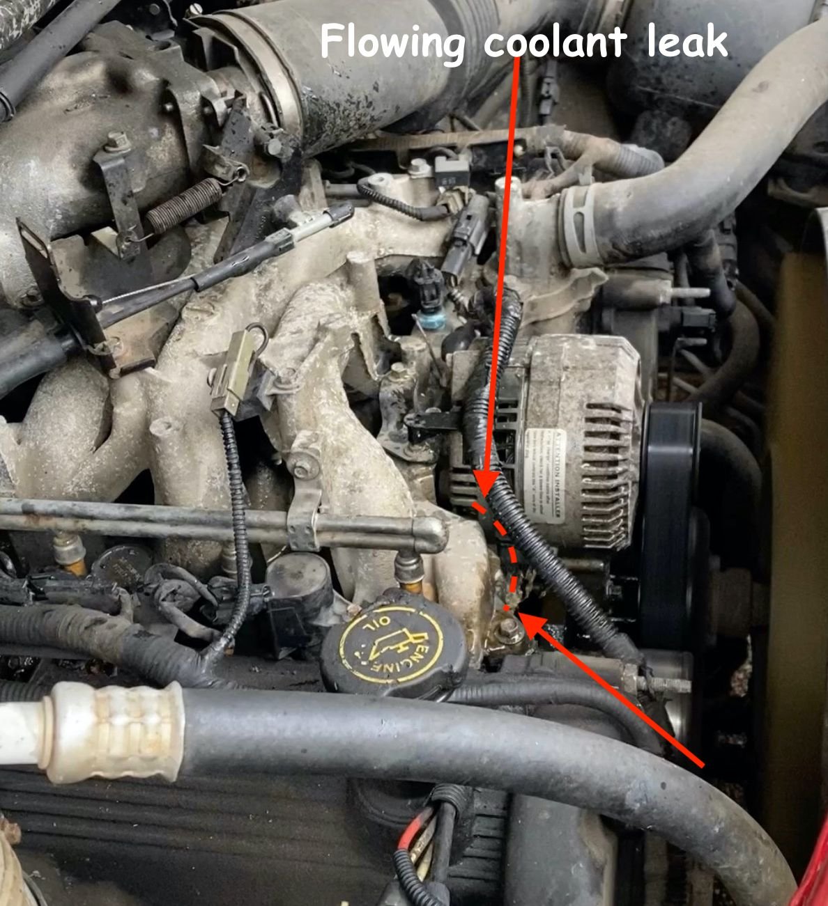 New owner of '99 V10 with upper intake coolant leak Ford Truck