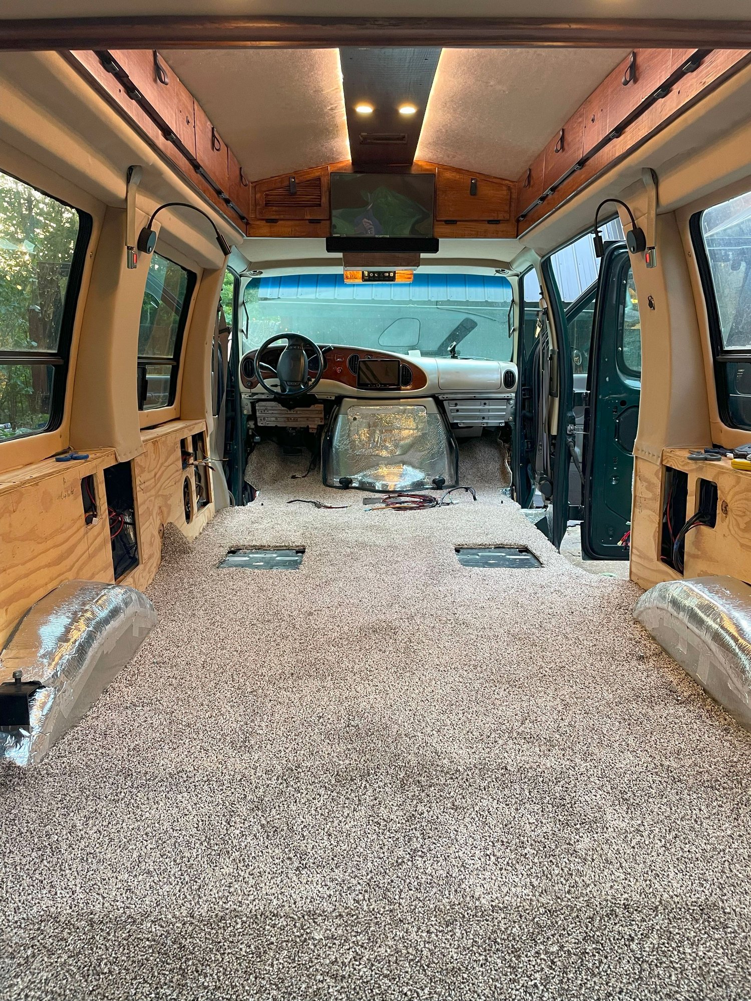 Most of the carpet in place