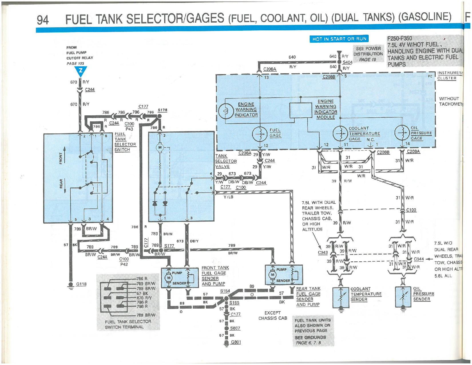 1987 F250 7.5L dual tank switch issue - Ford Truck Enthusiasts Forums