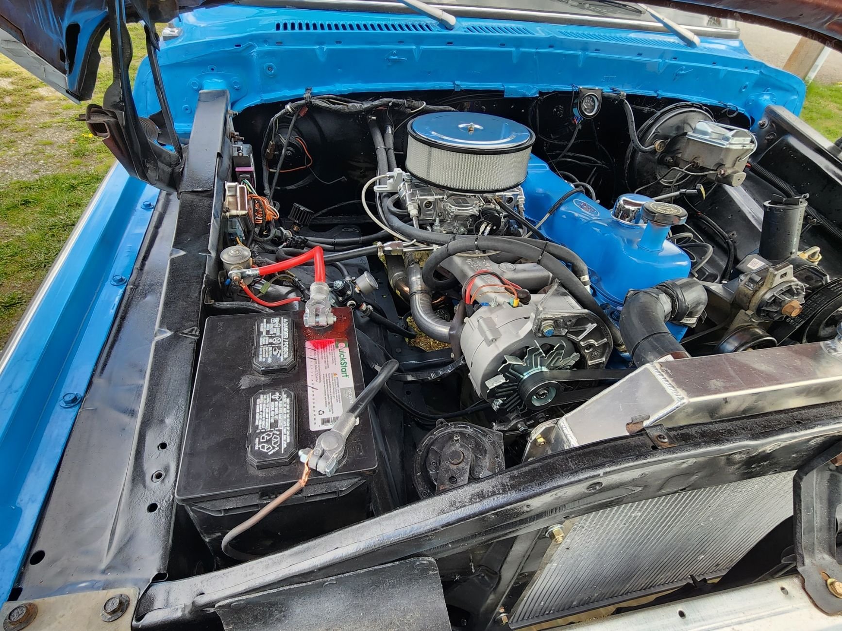 Engine is Bored .030 oversized Running a cam, reworked EFI head, oversize valves, Offenhauser Dual Plane Manifold. Dyno'd at 189 HP/264 Ft Lbs Torque Backed up by a M5OD trans and a 3:31-1 Rear Diff.