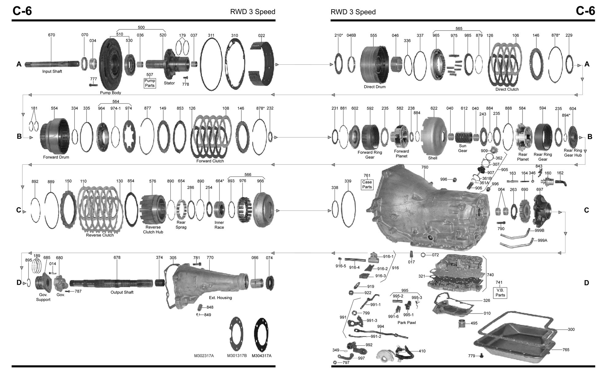 Ford C6 Transmission Parts Diagram